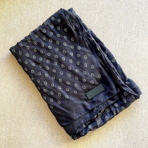 The Kooples Black Skull-Print Scarf – Lightweight Modal – OS